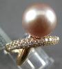 LARGE .76CT DIAMOND & AAA PINK SOUTH SEA PEARL 18K ROSE GOLD 3D CRISS CROSS RING