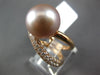 LARGE .76CT DIAMOND & AAA PINK SOUTH SEA PEARL 18K ROSE GOLD 3D CRISS CROSS RING