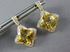 4.19CT DIAMOND & AAA CITRINE 14K YELLOW GOLD CUSHION CUT FLOWER HANGING EARRINGS