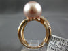 LARGE .76CT DIAMOND & AAA PINK SOUTH SEA PEARL 18K ROSE GOLD 3D CRISS CROSS RING