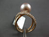 LARGE .76CT DIAMOND & AAA PINK SOUTH SEA PEARL 18K ROSE GOLD 3D CRISS CROSS RING