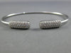 1.25CT DIAMOND 14KT WHITE GOLD 3D RECTANGULAR PAVE FLEXIBLE LOVE BANGLE BRACELET