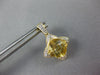 4.19CT DIAMOND & AAA CITRINE 14K YELLOW GOLD CUSHION CUT FLOWER HANGING EARRINGS