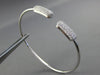 1.25CT DIAMOND 14KT WHITE GOLD 3D RECTANGULAR PAVE FLEXIBLE LOVE BANGLE BRACELET
