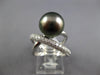 LARGE .76CT DIAMOND AAA TAHITIAN PEARL 18KT WHITE GOLD CRISS CROSS INFINITY RING