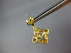 4.19CT DIAMOND & AAA CITRINE 14K YELLOW GOLD CUSHION CUT FLOWER HANGING EARRINGS