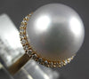 EXTRA LARGE .44CT DIAMOND & AAA SOUTH SEA PEARL 18KT ROSE GOLD CLASSIC HALO RING