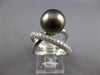 LARGE .76CT DIAMOND AAA TAHITIAN PEARL 18KT WHITE GOLD CRISS CROSS INFINITY RING