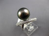 LARGE .76CT DIAMOND AAA TAHITIAN PEARL 18KT WHITE GOLD CRISS CROSS INFINITY RING