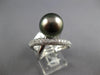LARGE .76CT DIAMOND AAA TAHITIAN PEARL 18KT WHITE GOLD CRISS CROSS INFINITY RING