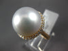 EXTRA LARGE .44CT DIAMOND & AAA SOUTH SEA PEARL 18KT ROSE GOLD CLASSIC HALO RING