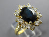 4.55CT DIAMOND AAA SAPPHIRE 18KT YELLOW GOLD OVAL & ROUND FLOWER ENGAGEMENT RING