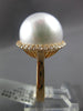 EXTRA LARGE .44CT DIAMOND & AAA SOUTH SEA PEARL 18KT ROSE GOLD CLASSIC HALO RING