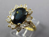 4.55CT DIAMOND AAA SAPPHIRE 18KT YELLOW GOLD OVAL & ROUND FLOWER ENGAGEMENT RING