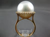 EXTRA LARGE .44CT DIAMOND & AAA SOUTH SEA PEARL 18KT ROSE GOLD CLASSIC HALO RING