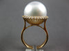 EXTRA LARGE .44CT DIAMOND & AAA SOUTH SEA PEARL 18KT ROSE GOLD CLASSIC HALO RING