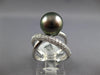 LARGE .76CT DIAMOND AAA TAHITIAN PEARL 18KT WHITE GOLD CRISS CROSS INFINITY RING