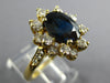 4.55CT DIAMOND AAA SAPPHIRE 18KT YELLOW GOLD OVAL & ROUND FLOWER ENGAGEMENT RING