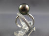 LARGE .76CT DIAMOND AAA TAHITIAN PEARL 18KT WHITE GOLD CRISS CROSS INFINITY RING