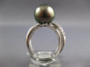 LARGE .76CT DIAMOND AAA TAHITIAN PEARL 18KT WHITE GOLD CRISS CROSS INFINITY RING