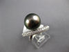 LARGE .76CT DIAMOND AAA TAHITIAN PEARL 18KT WHITE GOLD CRISS CROSS INFINITY RING
