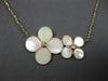 0.06CT DIAMOND & AAA MOTHER OF PEARL 14KT YELLOW GOLD DOUBLE FLOWER LOVE NECKLACE