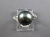 0.22CT DIAMOND & AAA TAHITIAN PEARL 14KT WHITE GOLD CLASSIC CRISS CROSS LOVE RING
