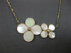 0.06CT DIAMOND & AAA MOTHER OF PEARL 14KT YELLOW GOLD DOUBLE FLOWER LOVE NECKLACE