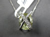 5.88CT DIAMOND & AAA GREEN AMETHYST 14KT WHITE GOLD OVAL X LOVE FLOATING PENDANT