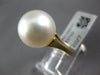 LARGE .27CT DIAMOND & AAA SOUTH SEA PEARL 18KT YELLOW GOLD DOUBLE LEAF LOVE RING
