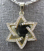 .42CT DIAMOND 14KT YELLOW GOLD 3D DOUBLE PLATED STAR OF DAVID FLOATING PENDANT