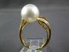 LARGE .27CT DIAMOND & AAA SOUTH SEA PEARL 18KT YELLOW GOLD DOUBLE LEAF LOVE RING