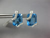 ESTATE 15.17CT DIAMOND & AAA BLUE TOPAZ 14K WHITE GOLD CLASSIC FUN STUD EARRINGS