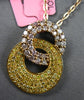 1.25CT FANCY YELLOW & PINK DIAMOND 18KT YELLOW GOLD 3D DOUBLE CIRCULAR PENDANT