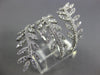 ESTATE EXTRA LARGE .98CT DIAMOND 18KT WHITE GOLD MULTI LEAF CRISS CROSS FUN RING