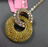 1.25CT FANCY YELLOW & PINK DIAMOND 18KT YELLOW GOLD 3D DOUBLE CIRCULAR PENDANT