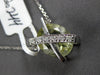 5.88CT DIAMOND & AAA GREEN AMETHYST 14KT WHITE GOLD OVAL X LOVE FLOATING PENDANT