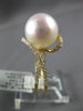 LARGE .42CT DIAMOND & AAA SOUTH SEA PEARL 18KT YELLOW GOLD 3D LOVE KNOT FUN RING
