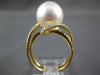 LARGE .42CT DIAMOND & AAA SOUTH SEA PEARL 18KT YELLOW GOLD 3D LOVE KNOT FUN RING
