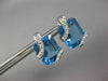 ESTATE 15.17CT DIAMOND & AAA BLUE TOPAZ 14K WHITE GOLD CLASSIC FUN STUD EARRINGS