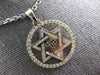 .58CT WHITE & BLACK DIAMOND 14KT WHITE GOLD STAR OF DAVID CHAI CIRCULAR PENDANT