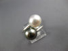 ESTATE AAA TAHITIAN PEARL & SOUTH SEA PEARL 14K WHITE GOLD CRISS CROSS LOVE RING