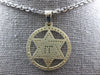 .58CT WHITE & BLACK DIAMOND 14KT WHITE GOLD STAR OF DAVID CHAI CIRCULAR PENDANT