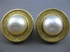ESTATE LARGE AAA MABE PEARL 14K YELLOW GOLD CLASSIC ROUND CLIP ON EARRINGS 26751