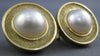 ESTATE LARGE AAA MABE PEARL 14K YELLOW GOLD CLASSIC ROUND CLIP ON EARRINGS 26751