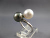 ESTATE AAA TAHITIAN PEARL & SOUTH SEA PEARL 14K WHITE GOLD CRISS CROSS LOVE RING