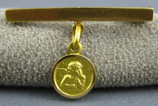 ANTIQUE 18KT YELLOW GOLD 3D CLASSIC ANGEL SAFETY PIN #26756