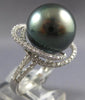 EXTRA LARGE .60CT DIAMOND & AAA TAHITIAN PEARL 18K WHITE GOLD LOVE KNOT FUN RING