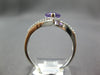 ESTATE 1.08CT DIAMOND & AAA AMETHYST 14KT WHITE GOLD 3D CRISS CROSS FUN RING