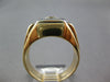 LARGE .65CT DIAMOND 14KT 2 TONE GOLD 3D ROUND SOLITAIRE SQUARE MENS RING #27030